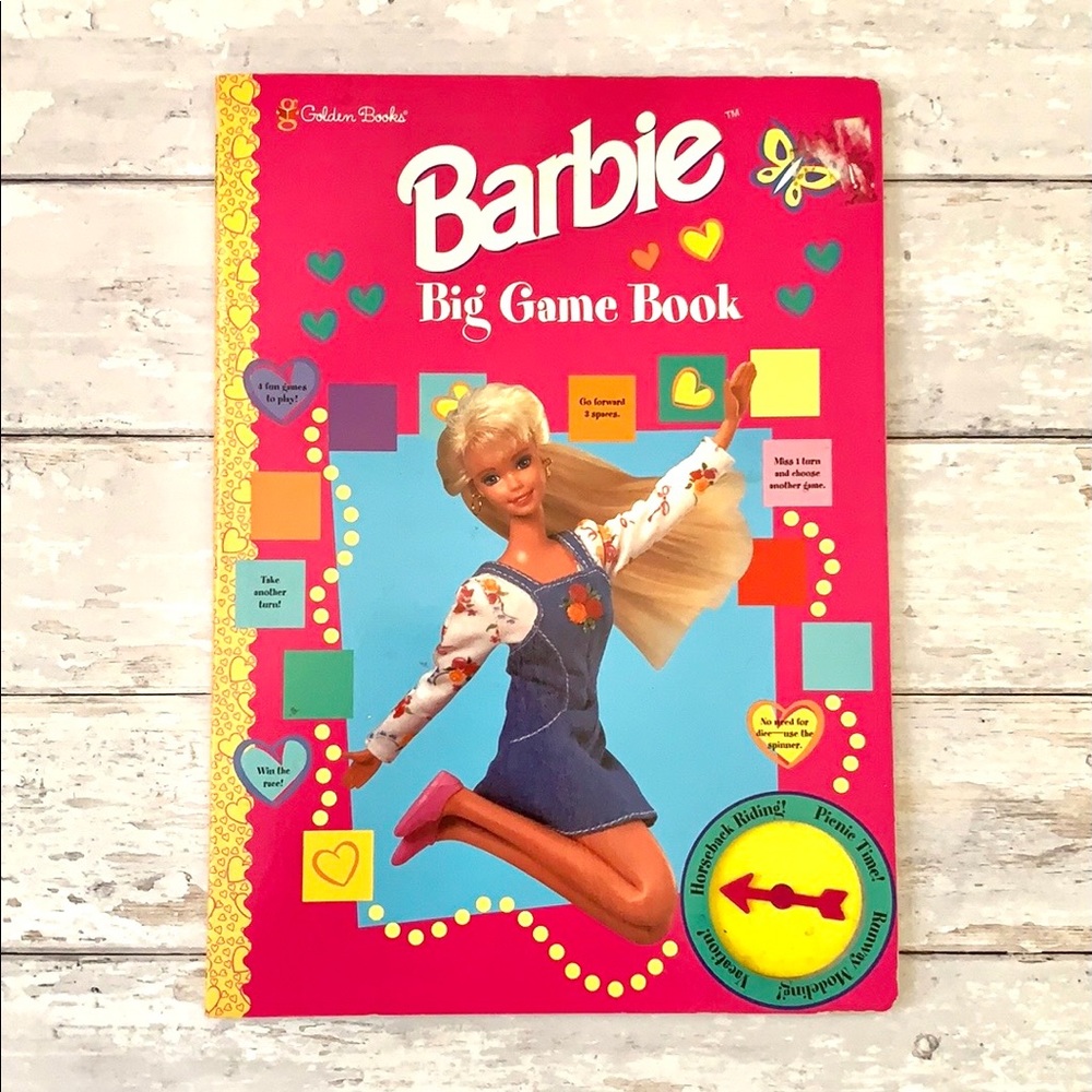 Vintage 1997 Barbie Big Game Book 4 Game Boards Kids Toys Retro